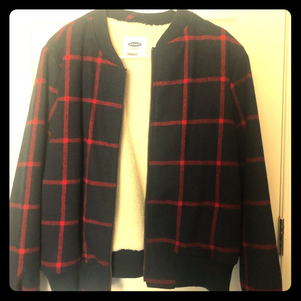Women’s plaid bomber jacket